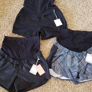 3 pairs of maternity shorts. Size 2 and small